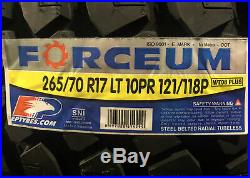 2 New Forceum M/T 08 Plus LT 265/70R17 Load E 10 Ply MT Mud Tires