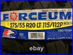 2 New Forceum M/T 08 Plus LT 275/55R20 Load D 8 Ply MT Mud Tires