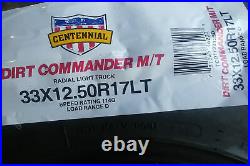 2 Tires Centennial Dirt Commander M/T LT 33X12.50R17 Load D 8 Ply MT Mud