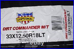 2 Tires Centennial Dirt Commander M/T LT 33X12.50R18 Load F 12 Ply MT Mud