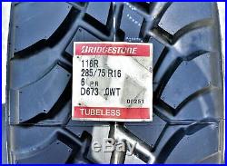 4 New Bridgestone Dueler M/T 673 LT 285/75R16 Load C 6 Ply MT Mud Tires
