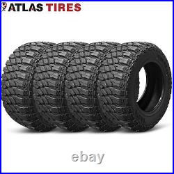 Set of 4 Tire Atlas Paraller Tires M/T LT 35X12.50R20 Load F 12 Ply 125Q MT Mud